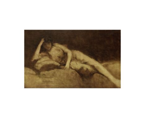 Gaston Casimir Saint-Pierre (Nîmes 1833-1916 Paris)Portrait de dame allongée signé 'G. Saintpierre' (en bas à gauche)huile su