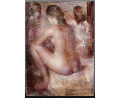 Grigory Gluckmann (Viciebsk 1898-1973 Los Angeles)Jeune fille assise signée en latin (en bas à droite)huile sur cartonsigned 