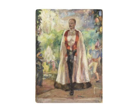 Nikolaj Dmitrievic Millioti (Moscou 1874-1962)Portrait Boni de Castellane dans le jardin de l'hôtel Rothschild inscription 'E