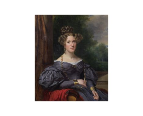 Jan Adam Kruseman  (Haarlem 1804-1862 Haarlem )Portrait d'une dame de qualité signé et daté 'J. A. Kruseman ft. 1834' (au cen
