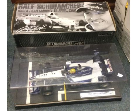 HOT WHEELS: A boxed Ralph Schumacher 1:18 scale model Formula One car. Est. £20 - £30.