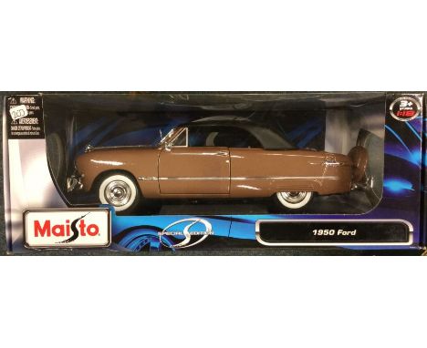 MAISTO: A 1:18 scale boxed model car of a 1950 Ford. Est. £20 - £30.