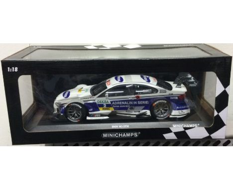 MINICHAMPS: A limited edition 1:18 scale boxed model race car of a BMW M3 DTM. Est. £30 - £40.