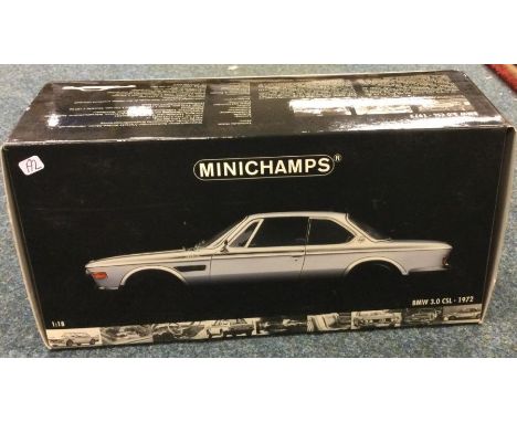 MINICHAMPS: A 1:18 scale boxed model car of a BMW 3.0 CSL. Est. £30 - £40.