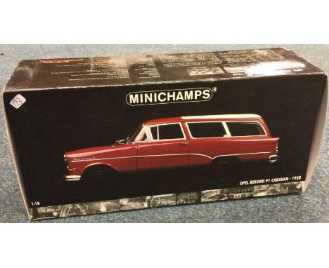MINICHAMPS: A 1:18 scale boxed model car of an Opel Rekord P1 Caravan. Est. £30 - £40.