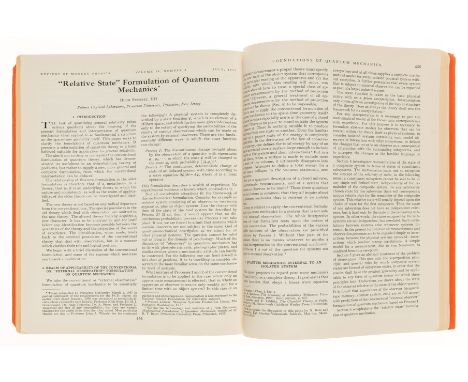 Physics.- Everett (Hugh) '"Relative State" Formulation of Quantum Mechanics' in Reviews of Modern Physics, vol.29, number 3, 