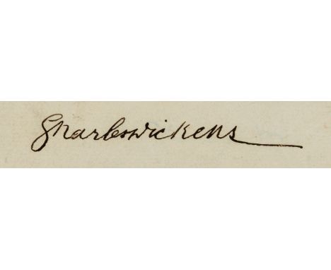 Dickens (Charles, novelist, 1812-70).- Cut signature, laid down on card, 26 x 120mm., n.d.; and a Carte-de-visite portrait of