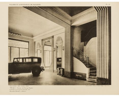 Art Deco shop front designs.- Herbst (René) Nouvelles Devantures et Agencements de Magasins Parisiens, third series, 54 half-