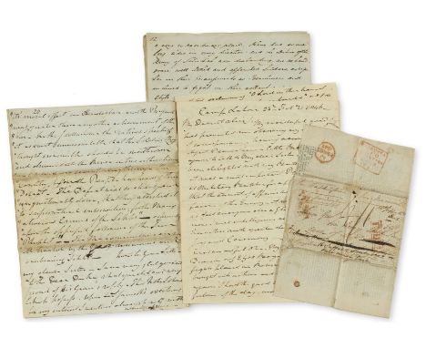 India.- Smith (Sir Harry, first Baronet, GCB, Lieutenant-General, 1787-1860) 2 Autograph Letters signed to his sister Alice S