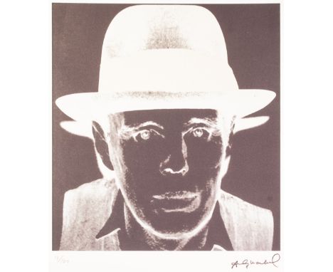 ANDY WARHOL (AMERICAN 1928 - 1987) LITHGRAPHIC PRINT ON ARCHES PAPER 'Black and white negative self portrait' Signed in the p