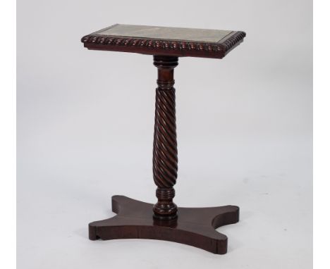 REGENCY CARVED ROSEWOOD AND MARBLE OCCASIONAL TABLE, the oblong top with gadrooned border and green veined marble insert, set