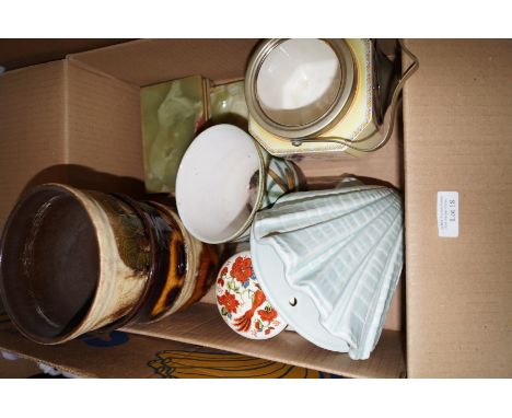 Box of ceramics to include a Sylvac wall pocket