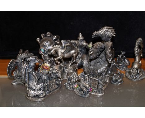 Collection of Myth and Magic pewter figures, 15 in total 