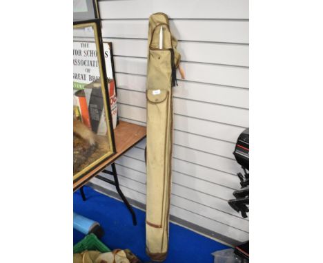 An Edgar Sealey sea trout fly rod and an Edgar Sealey Vintage 3pc 12ft cane rod marked 'the Delight' 10 oz in a shoulder bag 