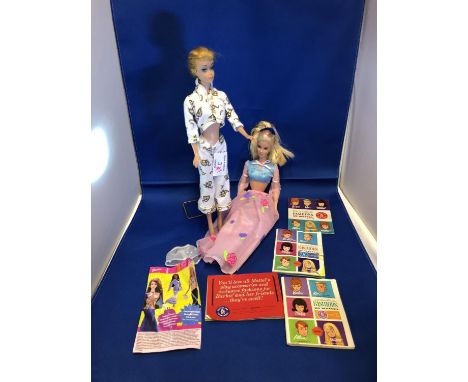 Vintage Midge/Barbie - dolls, metal support stand; accessories and clothing, including original catalogue/paper ephemera Excl