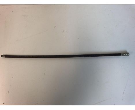 British Army Middlesex Regiment - A swagger stick with Nickel plated stamped cap and tip, 60cm long