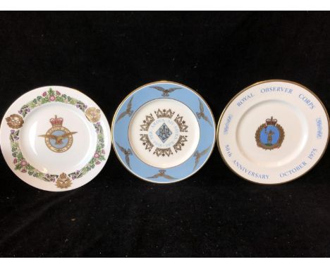 Royal Air Force Interest - Three commemorative plates, with certificates, comprising Spode - The Royal Air Force plate, 1918-