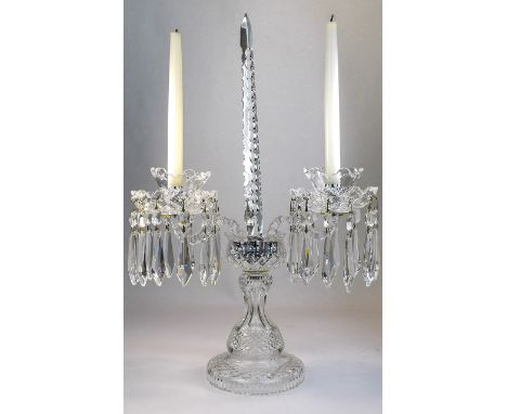 Waterford Crystal Candelabra Centre Piece, Type C2, Beautiful condition, with two branches. 20 inches in height.