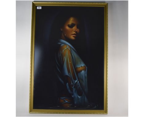 Framed Print Depicting An Eastern Woman Of The Night, 35 x 23 Inches, Gilt Frame