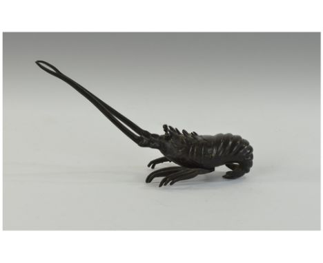 A Bronze Japanese Lobster 8.5 inches long.