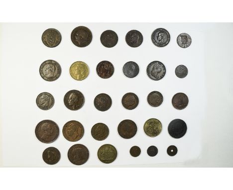 A Very Good Collection of Bronze and Copper World Coins ( A Lot of Uncirculated Coins ) of the 19th Century, ( 28 ) High Grad