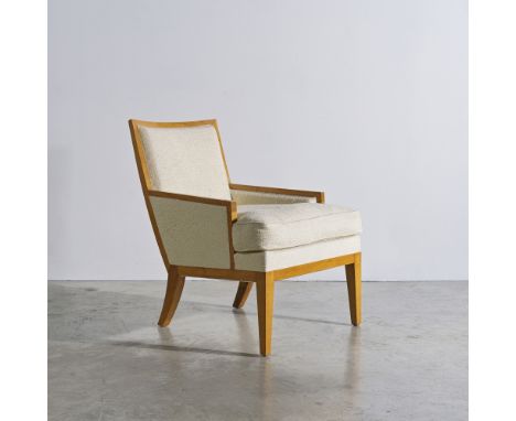 JEAN-MICHEL FRANK (1895-1941)Rare fauteuilCirca 1929Réalisation Chanaux &amp; PelletierEstampillé '6232'Erable sycomore et ti