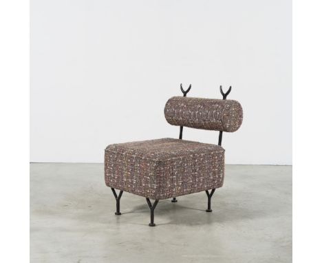 ELIZABETH GAROUSTE (1946)Fauteuil Eden2017Monogrammé 'EG' et numéroté '4/25'Fer forgé patiné et tissuH: 76 cm. (29.7/8 in.); 
