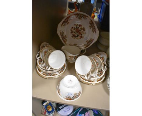 A part tea service by Colclough including tea cups and saucers