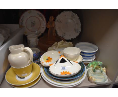 An array of vintage ceramics and glass, included are Myott, Radford,Crown Ducal and more.