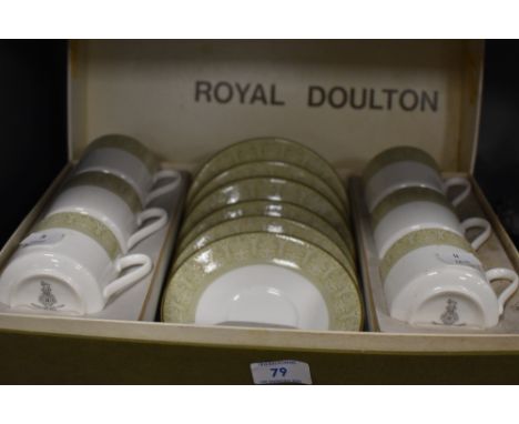 A boxed set of Royal Doulton 'Sonnet' cups and saucers.