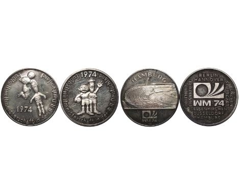 GERMANY. Lot of 2 silver coins.Hosting the Group A games of the first phase of the competition, the 60,200 fans that filled H