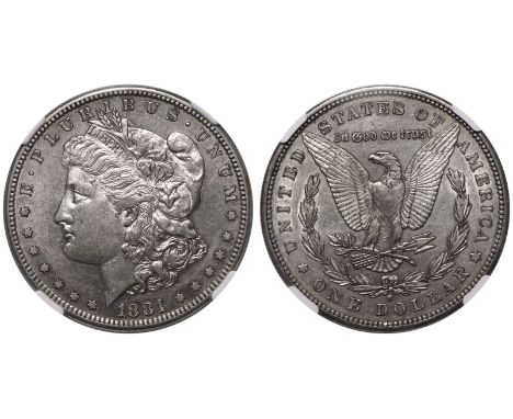UNITED STATES. Morgan dollars, 1878-1904. Silver 1 Dollar, 1881 S. San Fransisco. Obv: E · PLURIBUS · UNUM LIBERTY, Liberty h