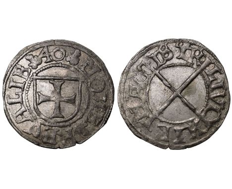 LITHUANIA. LIVONIAN ORDER. Hermann von Brüggeneye, 1535-1549. Silver 1 Schilling, 1540. Obv: MONE · RVALIE · 40 ·, cross in s