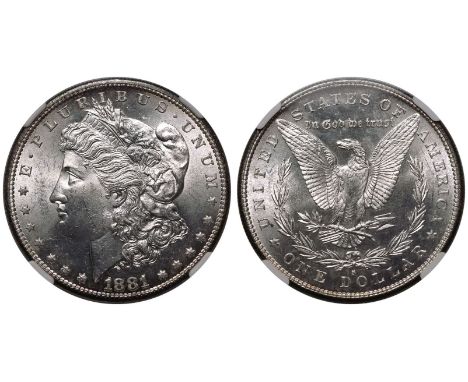 UNITED STATES. Morgan dollars, 1878-1904. Silver 1 Dollar, 1881 S. San Fransisco. Obv: E · PLURIBUS · UNUM LIBERTY, Liberty h