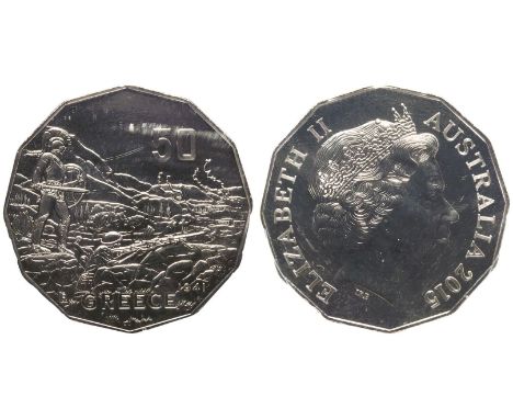 AUSTRALIA. Elizabeth II, 1952-2022. Copper Nickel 50 Cents, 2015. Canberra. The Royal Australian Mint issued this NCLT 50 cen