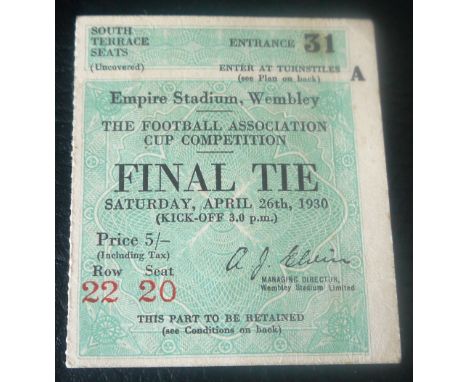 1930 FA Cup Final Ticket Arsenal v Huddersfield Town
Good for age