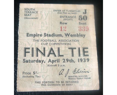 1939 FA Cup Ticket Wolverhampton v Portsmouth
Good for age