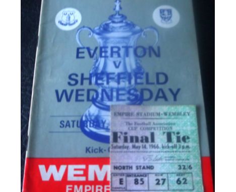 FA Cup Final Programme &amp; Ticket1966 Everton v Sheffield Wed
Programme and Ticket May 14th 1966 played at Wembley&nbsp;