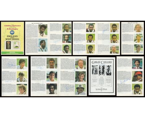 Cricket England v West Indies 1984 Headingly test match multi signed vintage programme includes legendary names such as Alec 