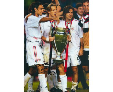 Football Massimo Ambrosini signed A. C Milan Champions League winners 12x8 colour photo. Massimo Ambrosini Cavaliere OMRI (bo