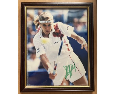 Steffi Graf 9x11 overall size mounted and framed signature piece. Graf (born 14 June 1969) is a German former professional te