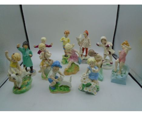 12 Vintage Royal Worcester&nbsp;Freda Doughty&nbsp;Months of the Year Children Figurines from January through to December (Ja