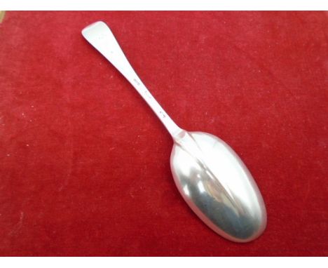 A Silver Hanoverian pattern rat tail spoon 20cm in length 60g approx. London,&nbsp; Possible Georgian 1720/30's with initials