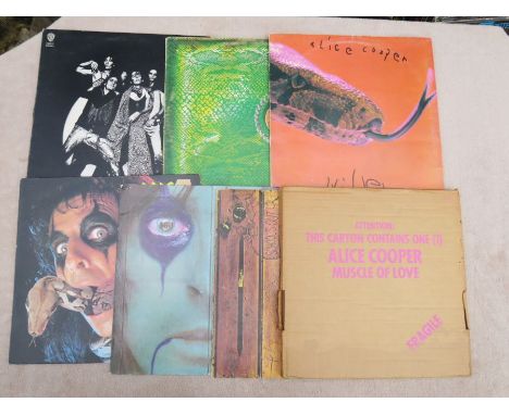 Alice Cooper lot of 7 Vinyl Albums limited editionsSchools out Desk sleeve good vinylFrom the inside fold out window sleeve w