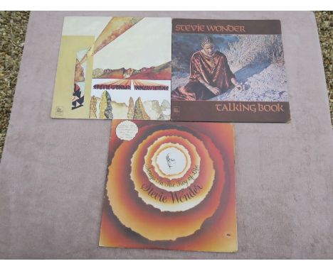 Stevie Wonder Superb lot of 3 vinyl albumsTalking Book gatefold sleeve and excellent vinylinnervisions gatefold sleeve and ex