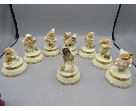 LENOX DISNEY SNOW WHITE AND THE SEVEN DWARVES, a set of eight figural trinket boxes all with trinkets in original wrapping, a