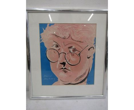 After David Hockney (British, b.1937). Self portrait, print, published by The Sunday Times 1988