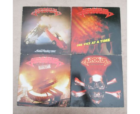 Krokus lot of 4 great heavy metal vinyl albumsHeadhunter Mint vinyl with inner sleeveHardware Mint VinylOne vice at a Time Mi