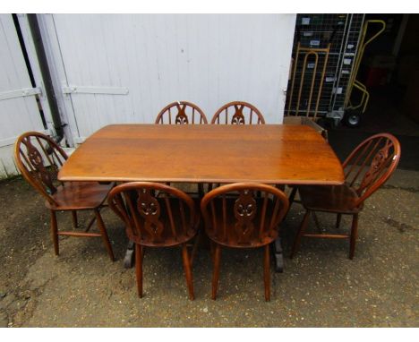 Ercol kitchen table and 6 wheelback chairs&nbsp;