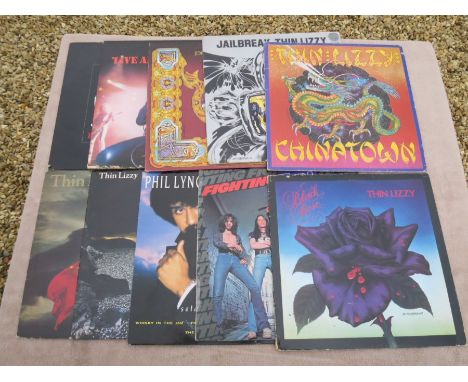 Thin Lizzy Great lot of 10 UK Vinyl AlbumsNear Mint Vinyls for jailbreak, Soldier of Fortune, Johnny the fox and thunder and 